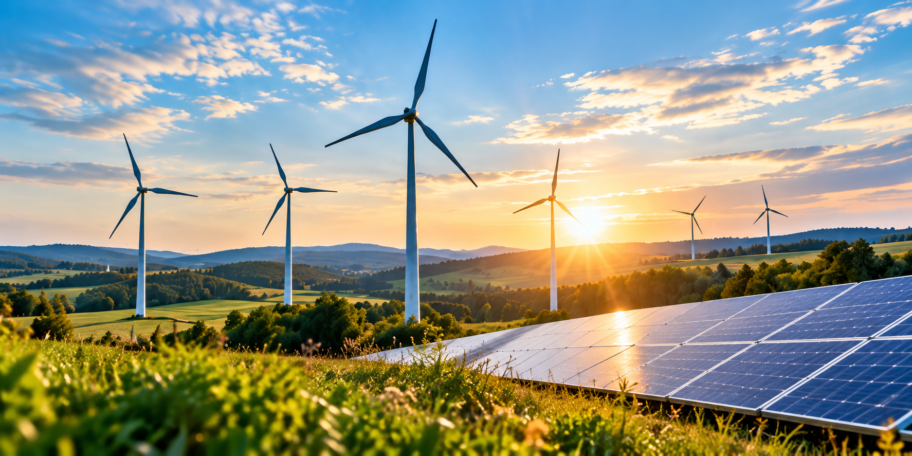 Erneuerbare Energien mit Windkraft und Photovoltaik